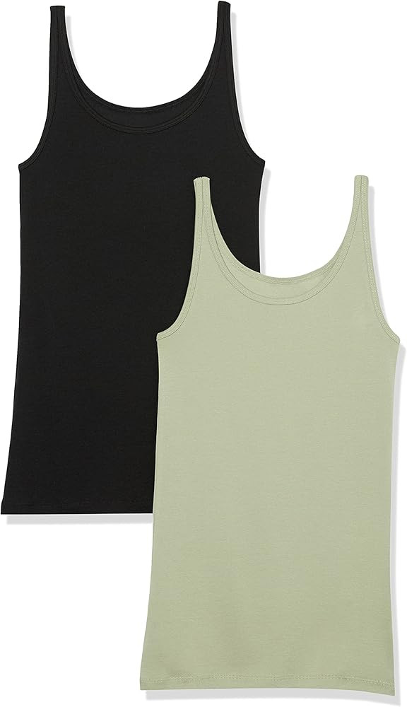 Amazon Essentials Women's Slim-Fit Thin Strap Tank Top, Pack of 2 | Amazon (US)