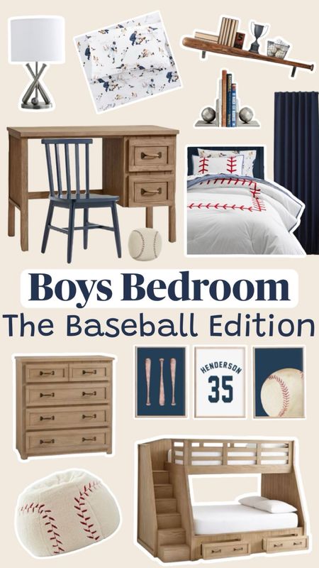 Boys Baseball Bedroom # Boysbedroom #baseballbedroomideas #baseballbedroomdecor #boysbaseballbedroom #boyssportsbedroom #sportsdecor #baseballwallart #baseballlamp #kidsdesk #kidsbunkbeds 

#LTKkids #LTKstyletip #LTKhome
