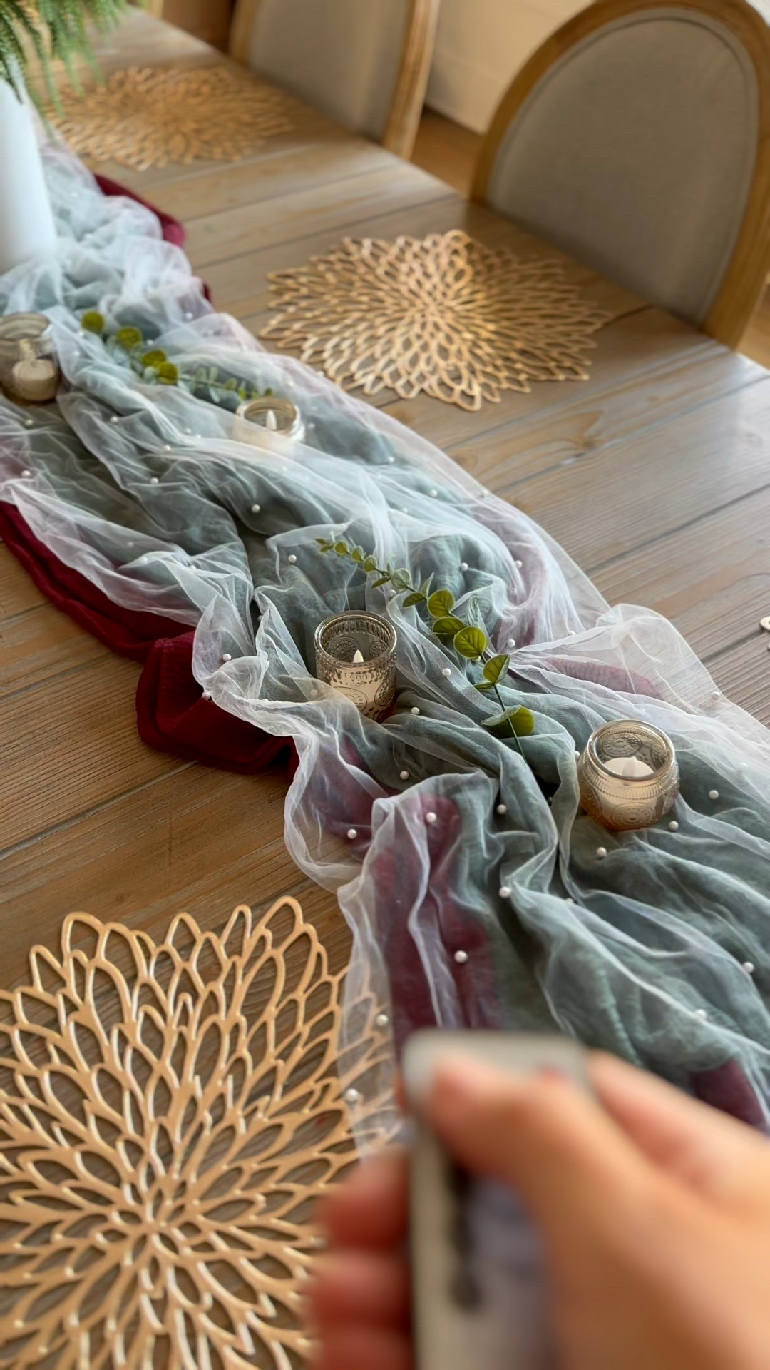 Love using these cheesecloth runners for my table scapes. They’re so versatile. The pearls and remote control tea lights (chargeable) are next level!! Merry Christmas!! 

#LTKHoliday #LTKHome #LTKSeasonal