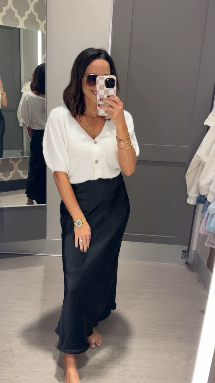 Puff sleeve sweater styled with a satin maxi skirt. 
Super cute look, great option for this season’s holiday parties.
Y’all it’s a stylish and chic look! ✨

Chic style, holiday party look, elevated style, neutral look, Target style, VintagePickin



#LTKHoliday #LTKStyleTip #LTKPetite