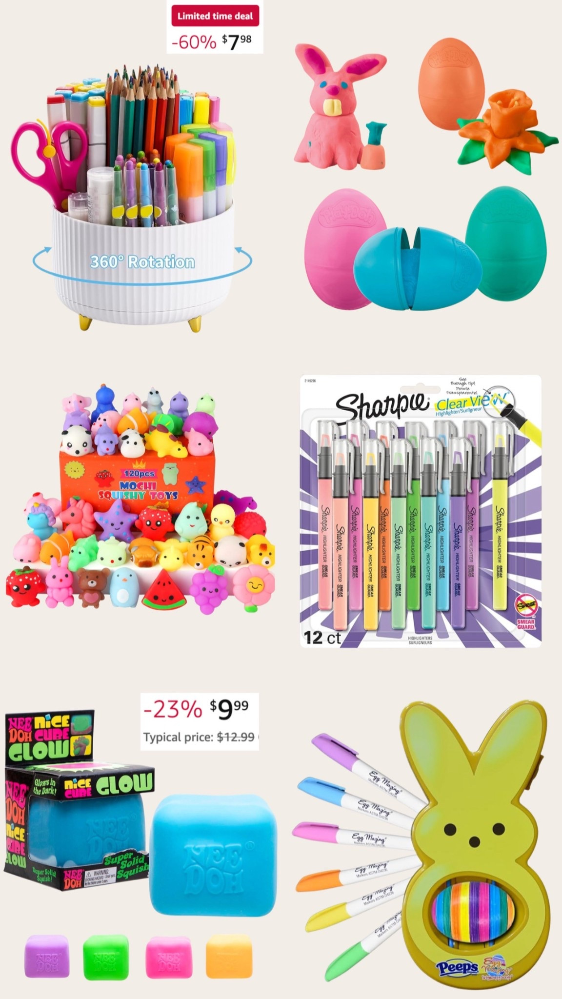 Squishies, needohs, pens, markers, play doh. All great Easter basket add ins! 

#LTKKids #LTKSeasonal #LTKmomlife