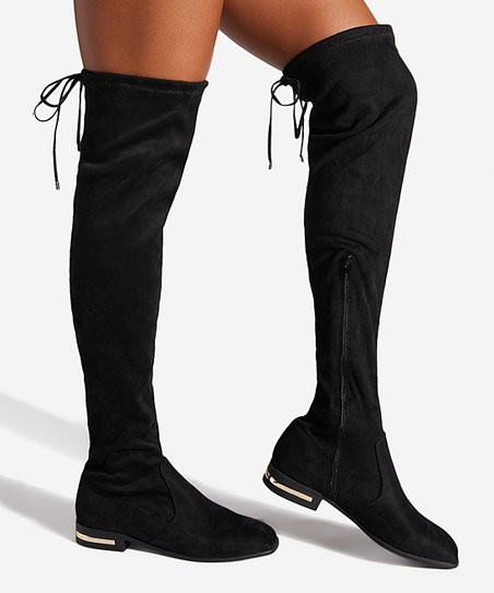Black Machele Over-the-Knee Boot - Women | Zulily
