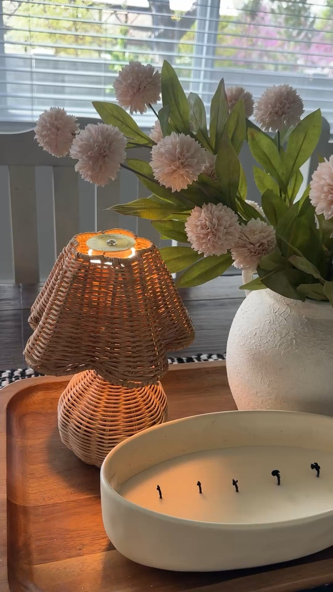 Darling rattan rechargeable lamp. #Walmart.