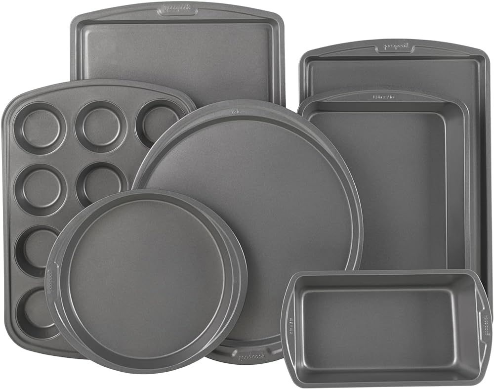GoodCook 7-Piece Assorted Non-Stick Steel Bakeware Set, Gray | Amazon (US)