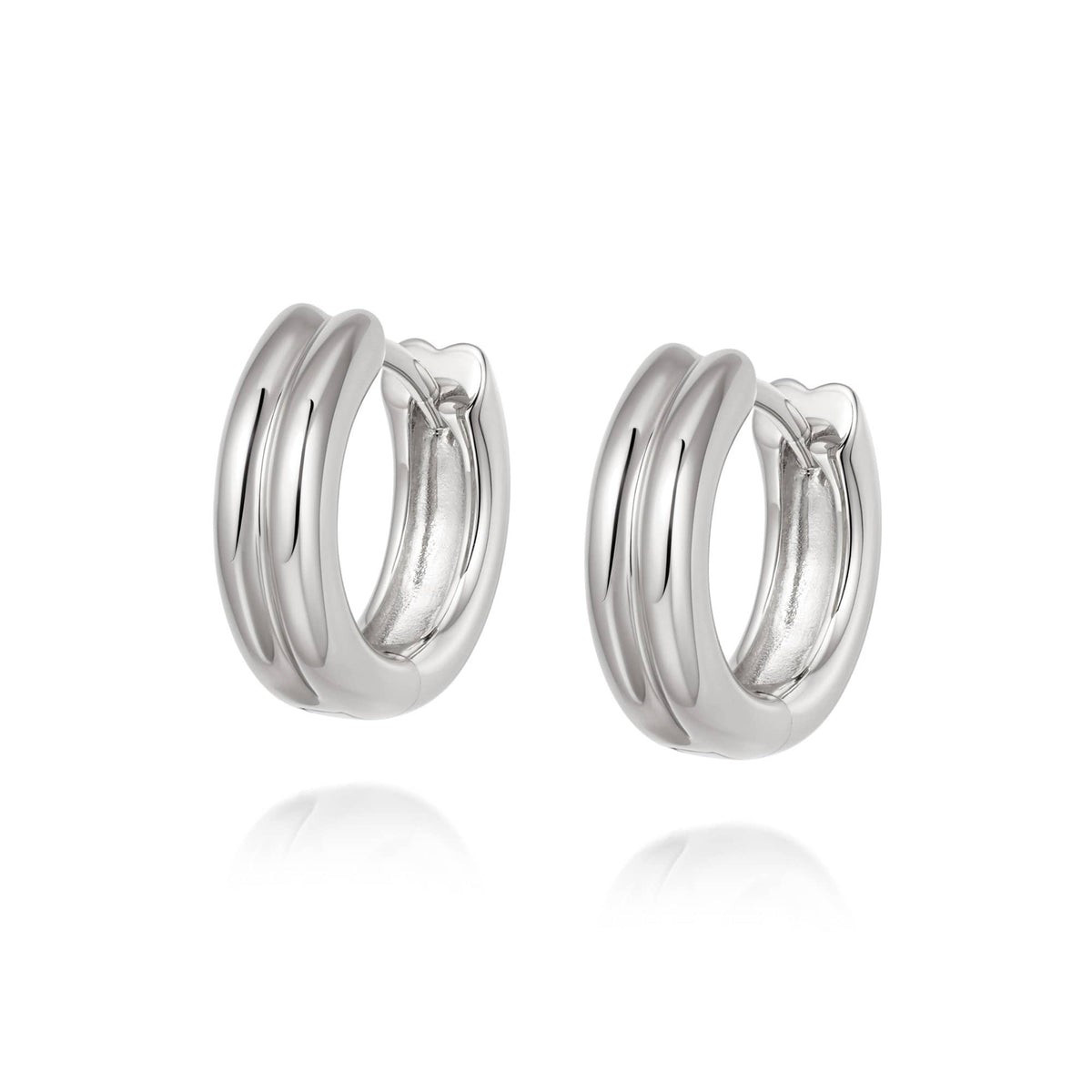 Meryl Huggie Hoop Earrings Sterling Silver | Daisy London Jewellery