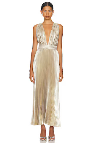 L'IDEE Moderniste Gown in Gold Shimmer from Revolve.com | Revolve Clothing (Global)