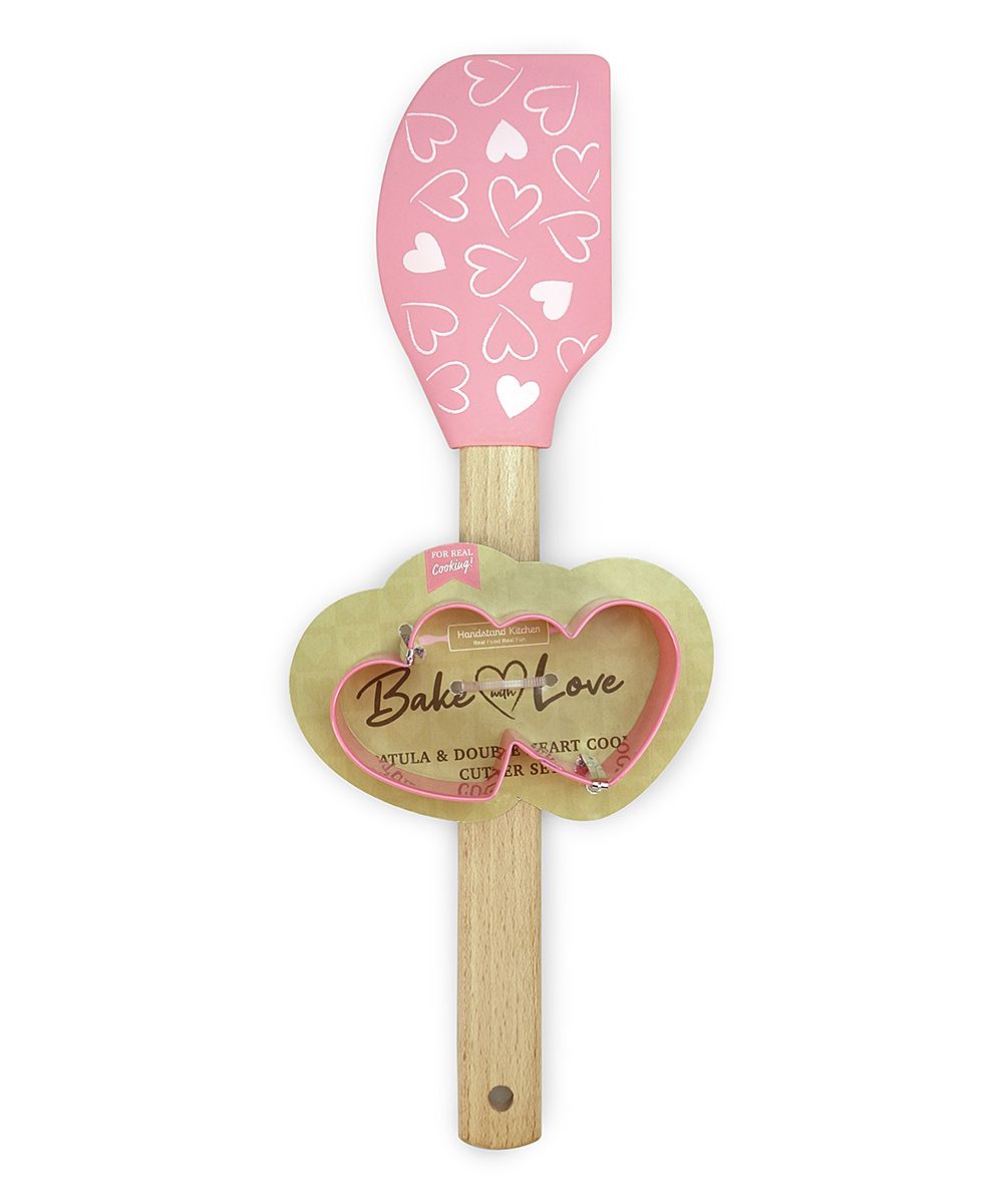 Handstand Kids Cookie Cutters - Pink Heart Spatula & Double Heart Cookie Cutter Set | Zulily
