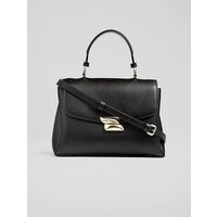 Darcie Black Leather Top Handle Crossbody bag, Black | L.K. Bennett (UK)