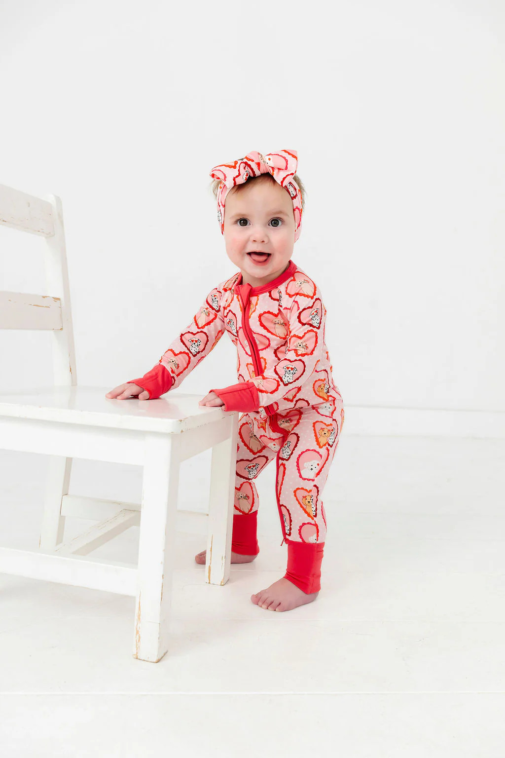 Pink Fur-Ever Valentine Zipper Romper | In My Jammers