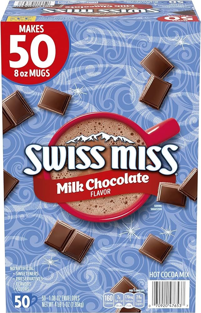 Swiss Miss Milk Chocolate Hot Cocoa Mix Packets - 50 ct, 69 Ounce (Pack of 1) (980129574) | Amazon (US)