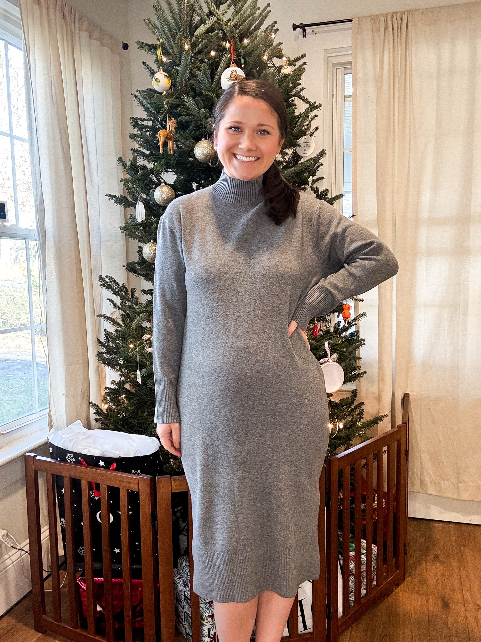 Sweater dress. Bump friendly dress 