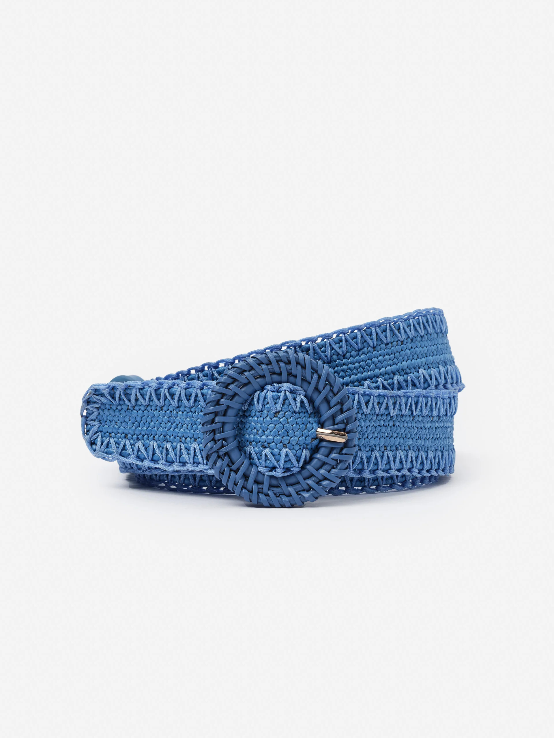 J.McLaughlin Women's Mini Popie Grasscloth Belt Seaside Blue, Size Medium/Large | J.McLaughlin