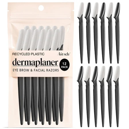 Kitsch Dermaplane Razor for Women Face – Face Razors for Women & Men Eye Brow Razors & Face Shaver - Skin Care Tool for Smoother Skin - Black 12 pcs | Walmart (US)