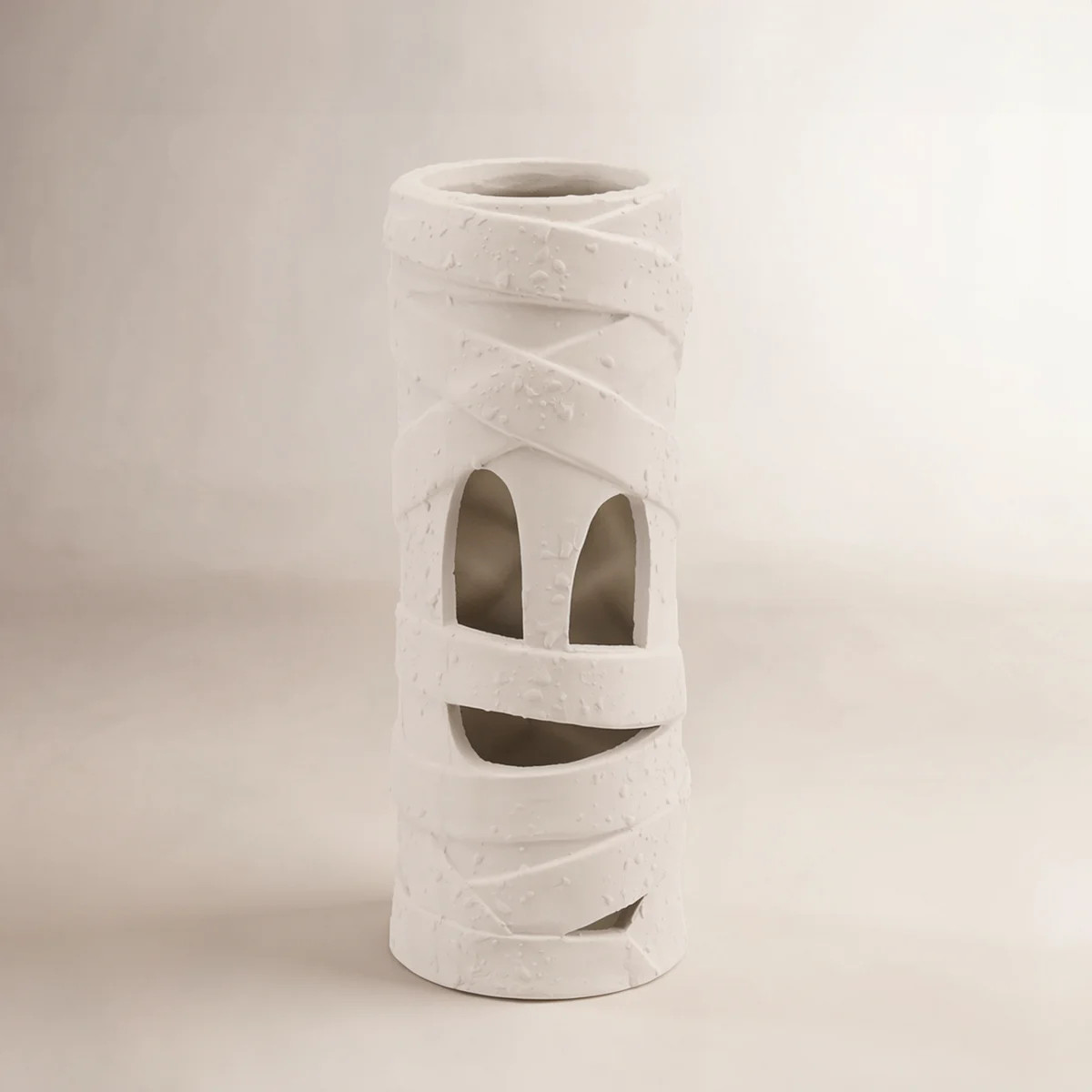Terra-Cotta Lantern W Cut-Out Mummy Face White | Wayfair North America