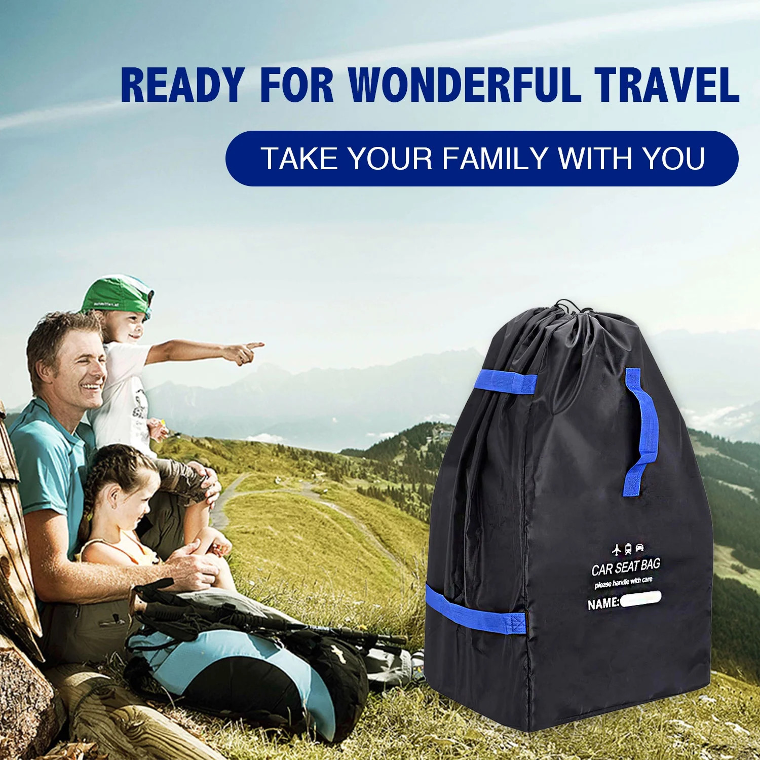 TWSOUL Car Seat Travel Bag,Strong Non Rip Nylon, Fits All Sizes,Durable Carrier with Handle and A... | Walmart (US)