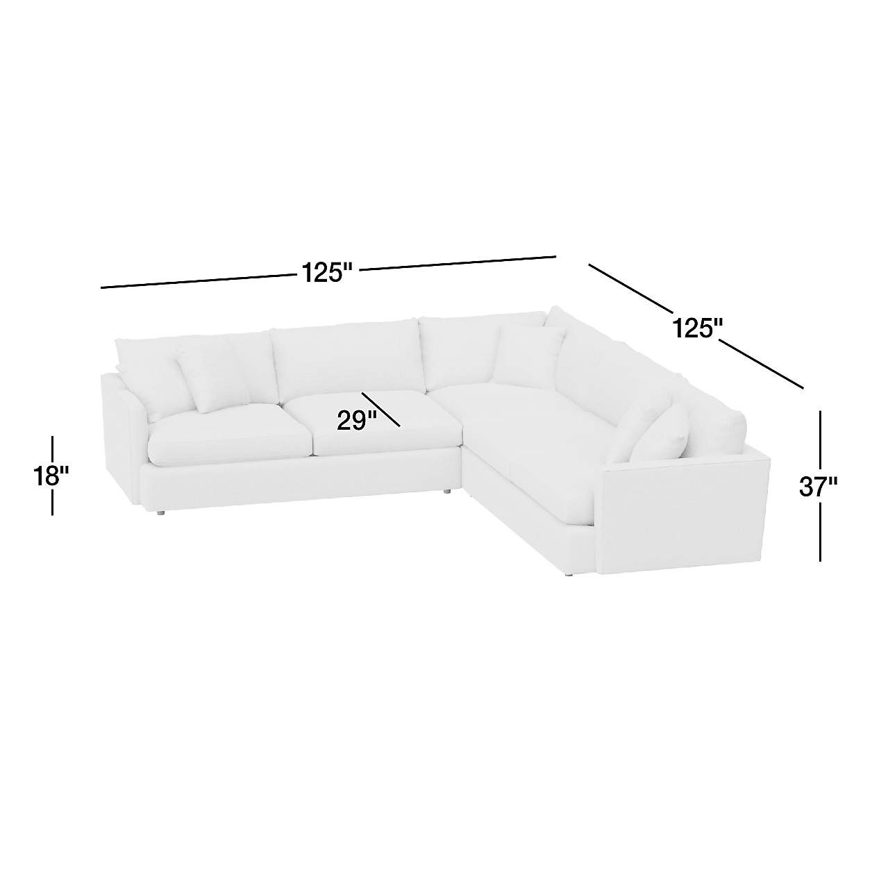 Lounge Deep 3-Piece L-Shaped Sectional Sofa + Reviews | Crate & Barrel | Crate & Barrel