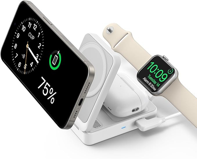 Anker MagGo 3 in 1 iPhone 17 Charging Station, MagSafe-Compatible Wireless Charger Stand, Qi2 Cer... | Amazon (US)