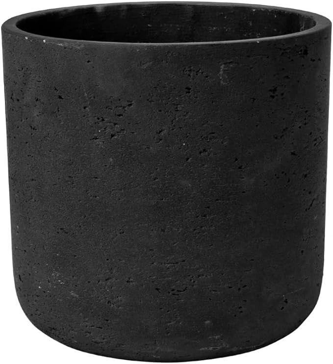 Planter Black Washed Fiberstone indoor and outdoor Flower Pot 7"H x 7"W - by Pottery Pots | Amazon (US)