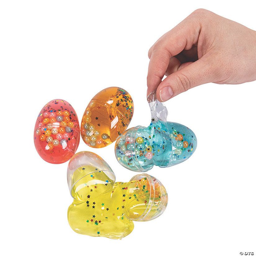 3" Pearl Putty-Filled Plastic Eggs - 12 Pc. | Oriental Trading Company