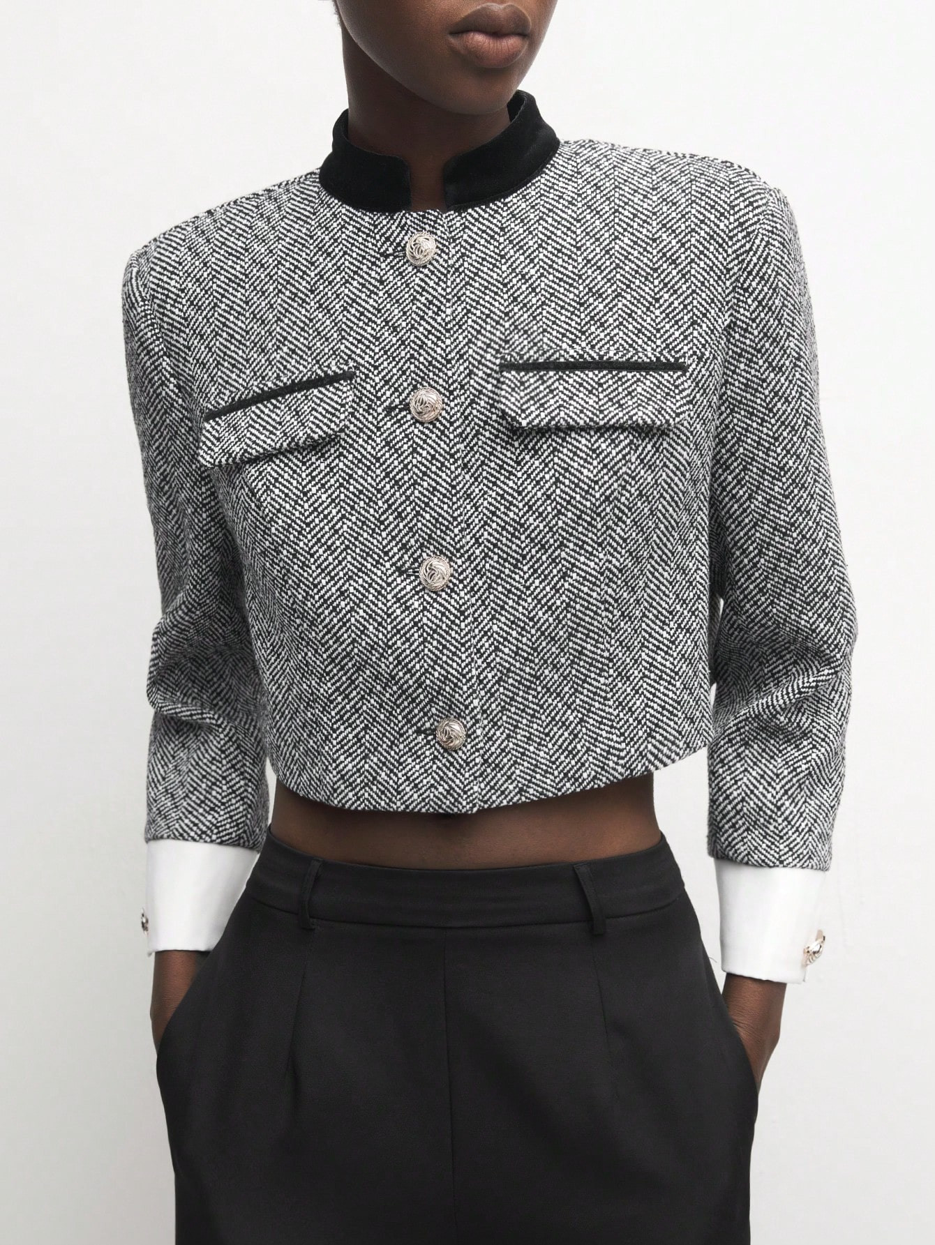 SHEIN BIZwear Women Elegant Commute Crop Jacket Winter Clothes | SHEIN USA | SHEIN