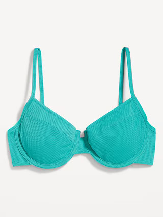 Textured Underwire Balconette Swim Top | Old Navy (US)