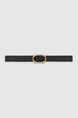 ANINE BING Signature Link Belt in Black With Gold | Anine Bing