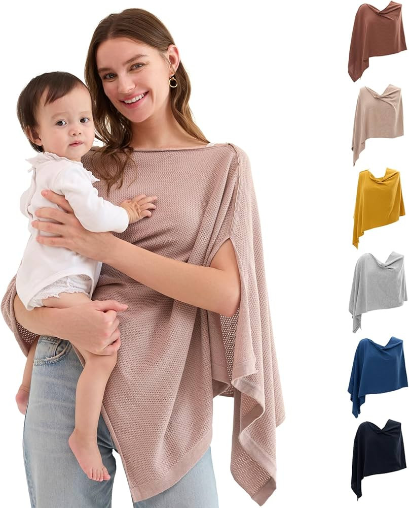 Momcozy Nursing Cover for Breastfeeding, Breathable Soft Privacy Poncho, Multi-Use Nursing Shawl,... | Amazon (US)