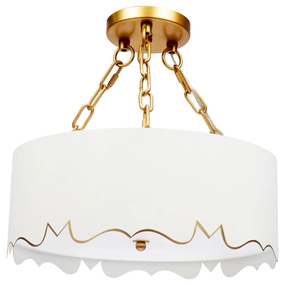 White Mollie Pendant with Gold Accents | Mintwood Home