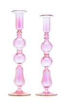 Set-Of-Two Tall Glass Candle Sticks | Moda Operandi (Global)