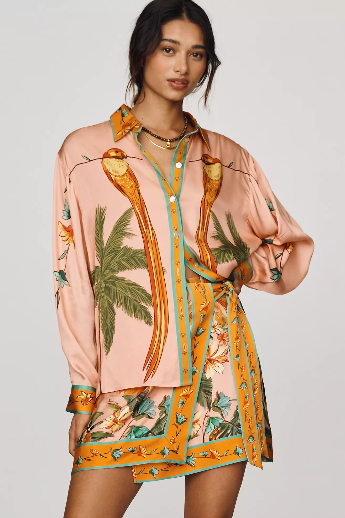 Farm Rio Birds Mini Skirt | Anthropologie (US)