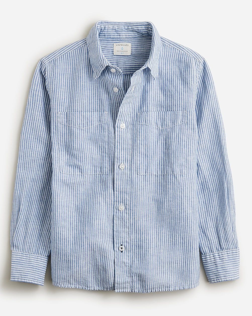 Boys' long-sleeve camp shirt in linen-cotton blend | J.Crew US