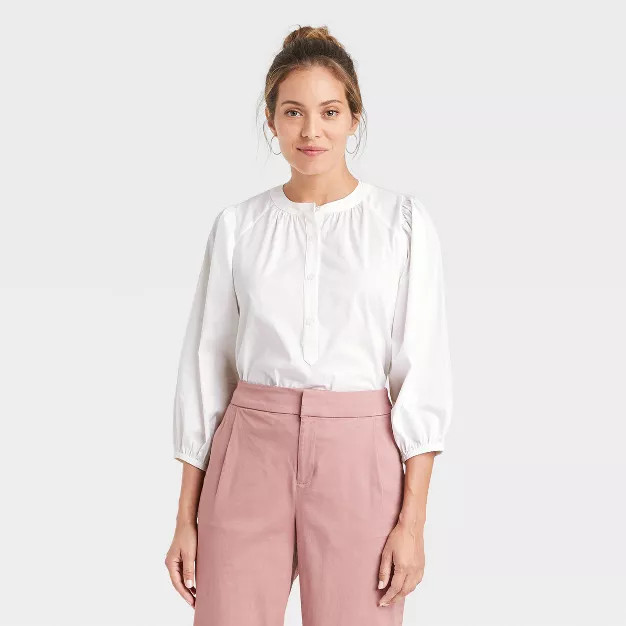 Women's Puff 3/4 Sleeve Blouse - A New Day™ | Target