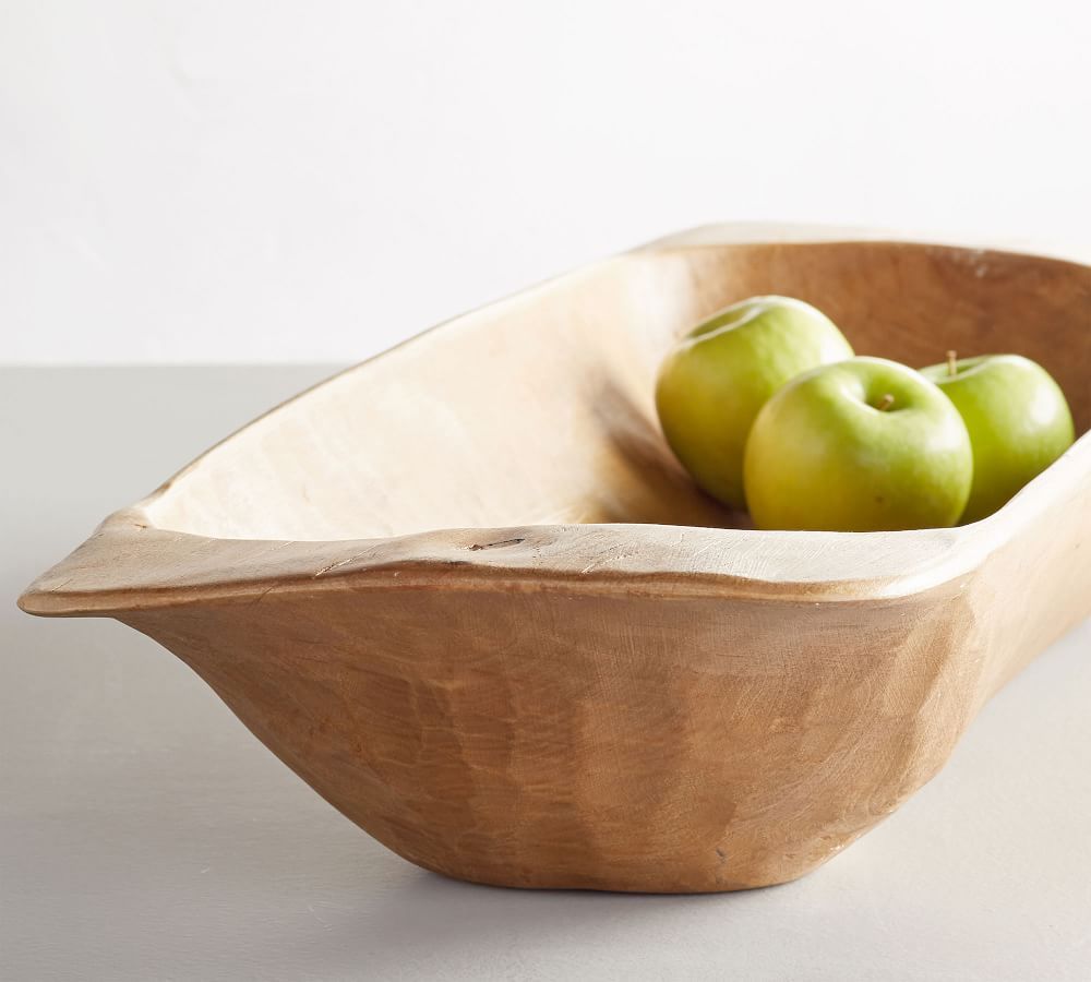 Wooden Dough Bowl Trays, Natural, Large | Pottery Barn (US)