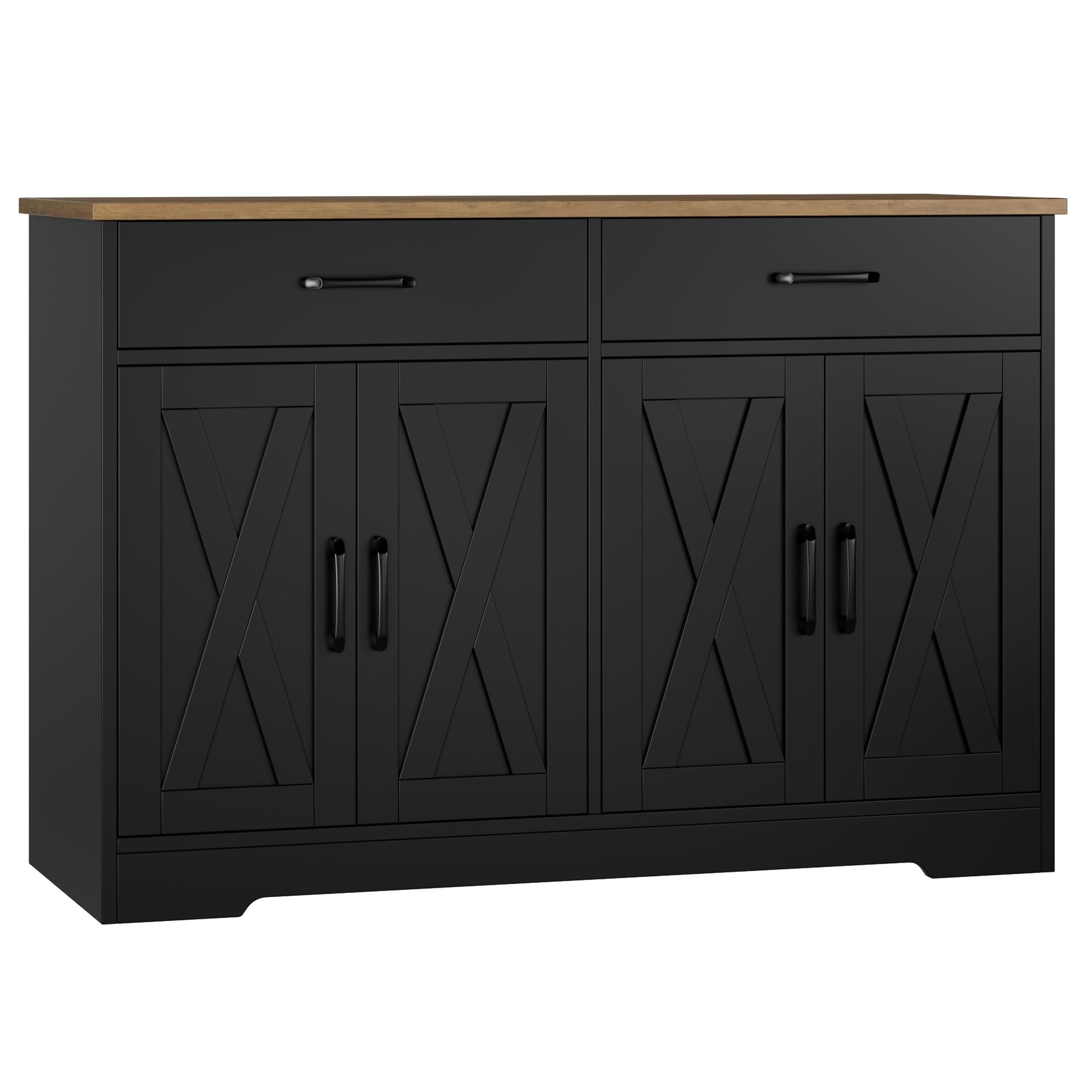 HOSTACK Coffee Bar Cabinet, 47.2" Buffet Cabinet with Storage, Modern Farmhouse Kitchen Buffet Si... | Amazon (US)