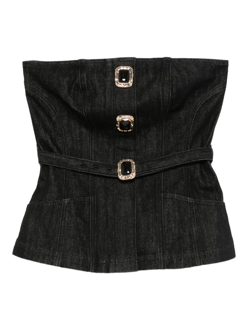 Self-Portrait belted-embellished Top | Black | FARFETCH | Farfetch Global