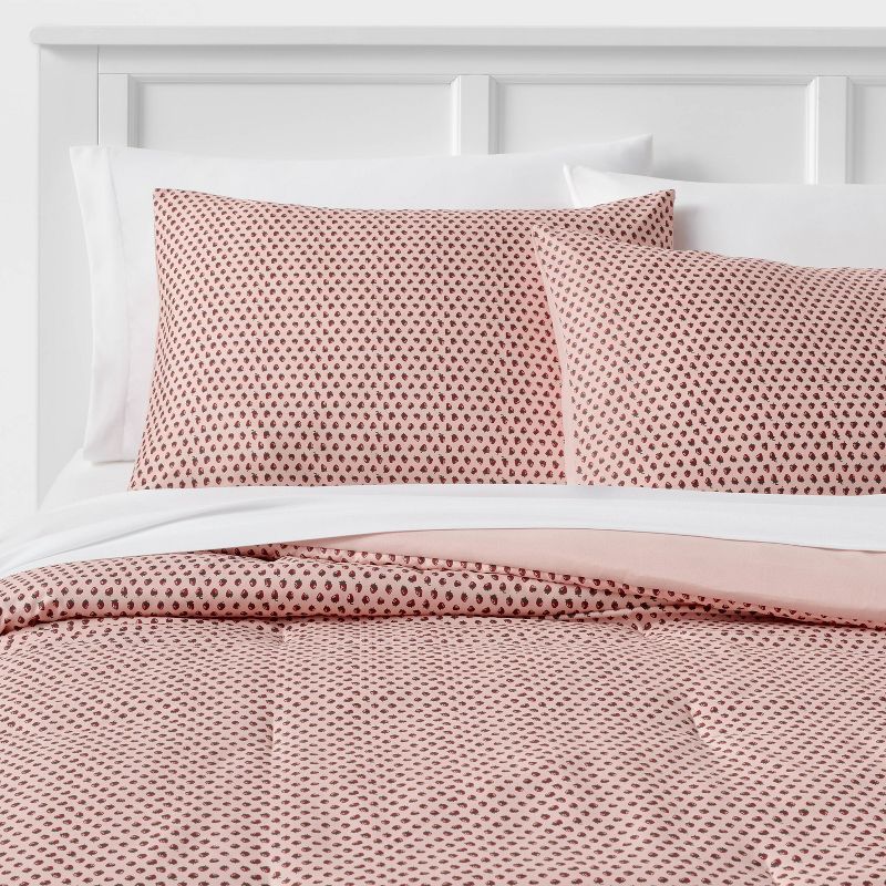 Strawberry Print Reversible Microfiber Comforter & Sheet Set Light Pink - Room Essentials™ | Target