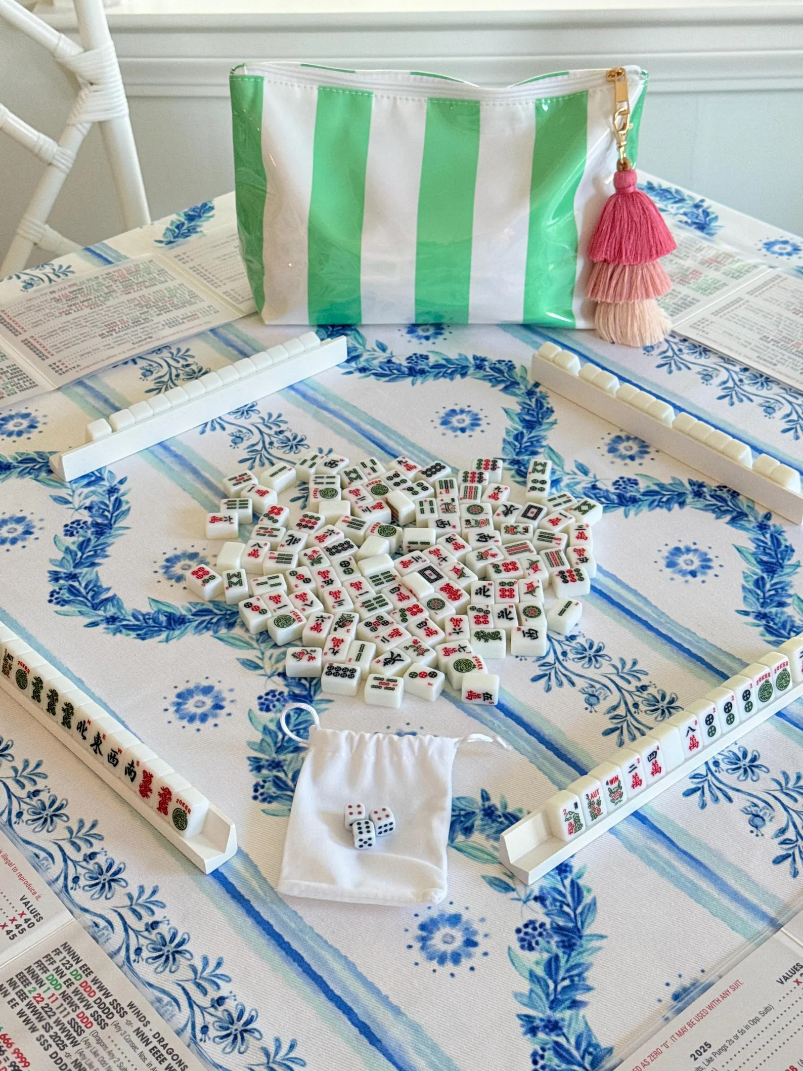 Mahjong Anywhere: Bag, Wooden Racks & Dice All Included, Travel Set 2.13 Lbs - Etsy | Etsy (US)