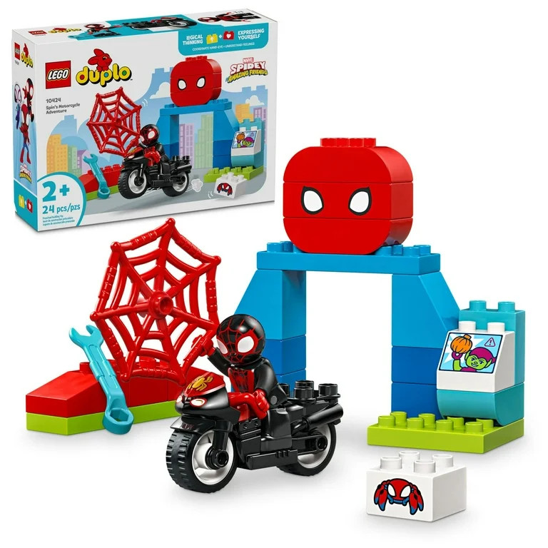 LEGO DUPLO Marvel Spin’s Motorcycle Adventure, Spidey Fantasy Playset, Motorcycle Toy with Whee... | Walmart (US)