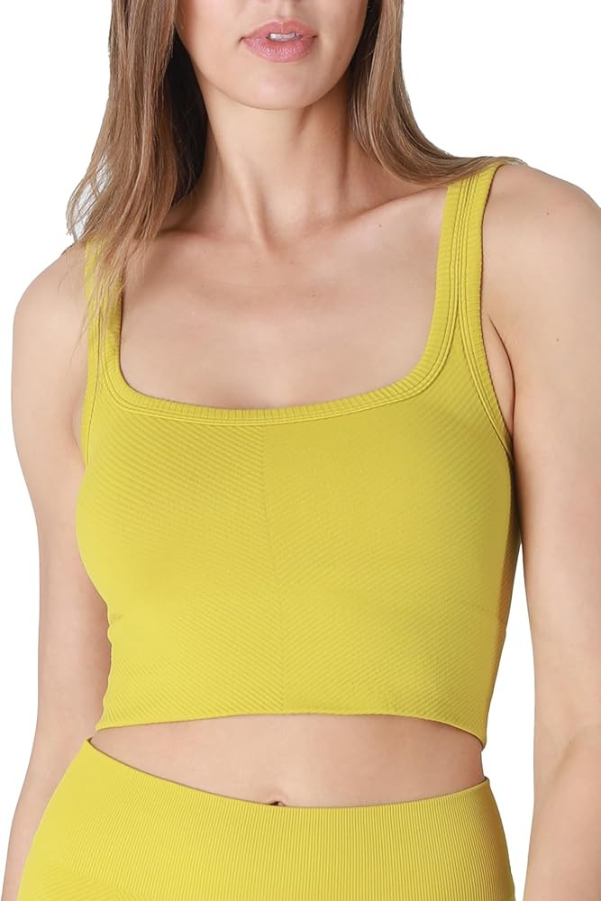 NIKIBIKI Women Seamless Chevron Ribbed Crop Top, Made in U.S.A, One Size | Amazon (US)