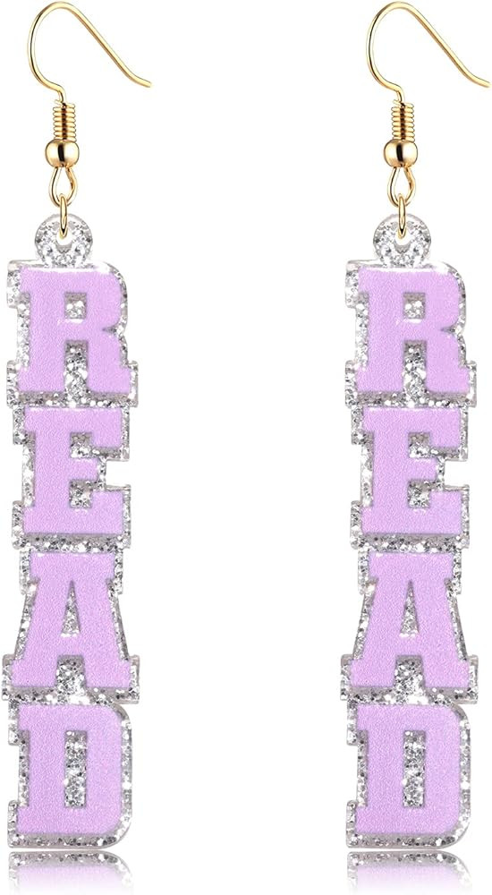 Teacher Earrings for Women Acrylic READ Drop Earrings Lightweight Resin Letter Dangle Earrings Fu... | Amazon (US)