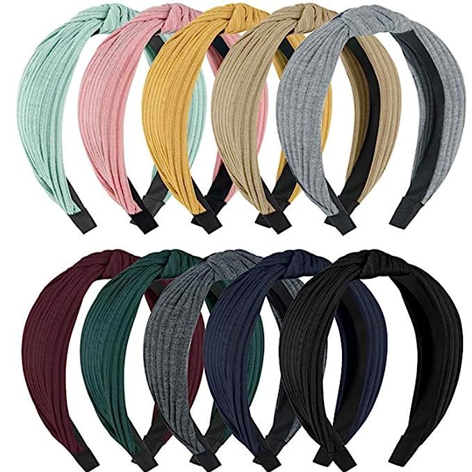Sunolga 10pcs Knotted Headbands For Women Girl Soft Knitted Headbands For Women's Hair | Amazon (US)