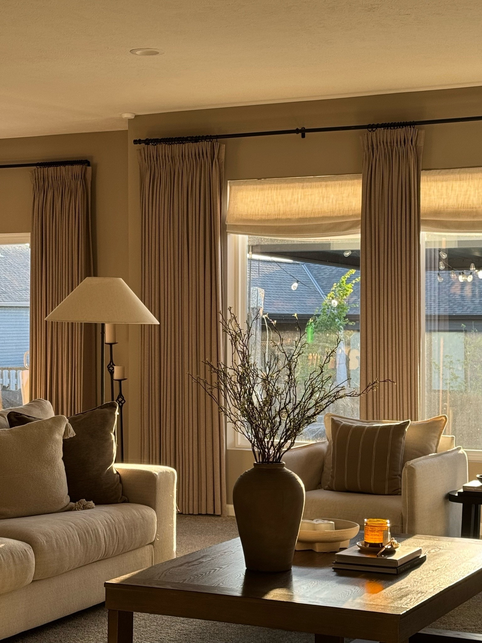 Living room details 🤎

Cozyology curtains + roman shades + a few of my favorite warm neutral pieces are all linked! 

Curtains: Cassandra cotton in light sand
Roman shades: Lena linen cordless in foggy cream

#LTKHome #LTKSeasonal