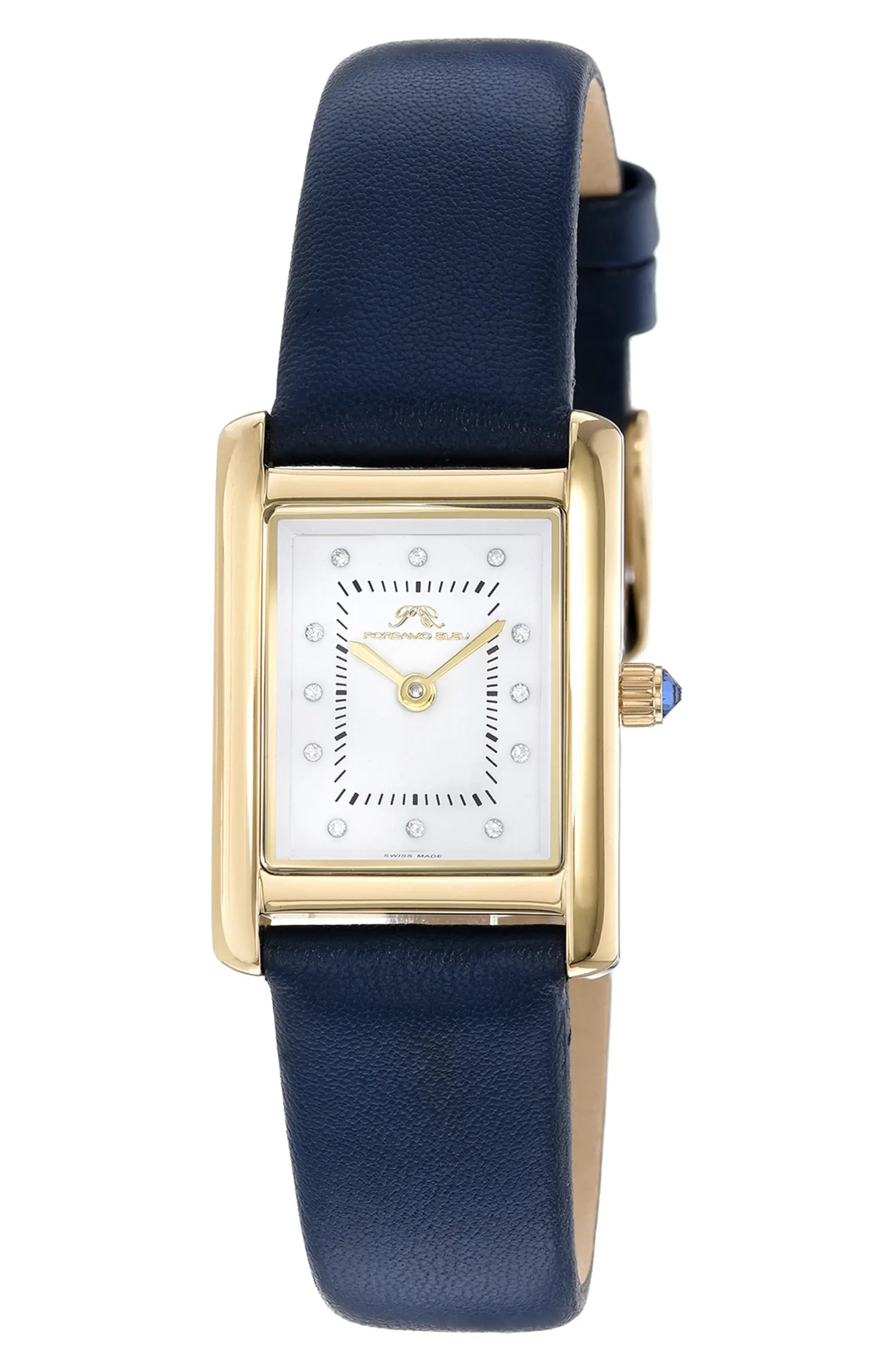 Karolina Diamond Leather Strap Watch, 21.5mm x 30mm - 0.06 ctw | Nordstrom Rack