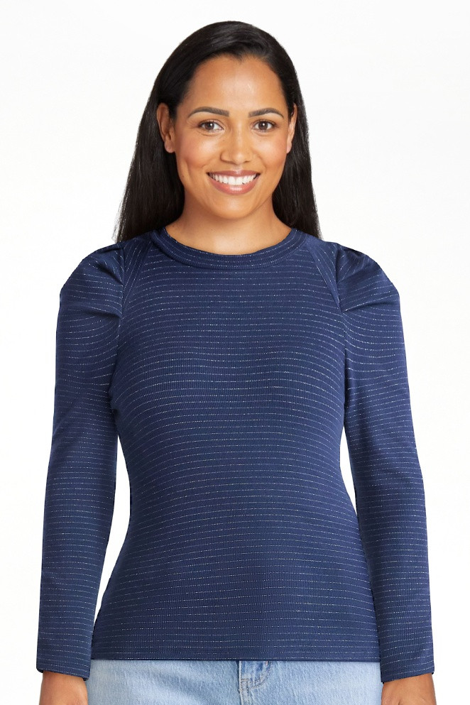 Time and Tru Women's Top with Long Puff Sleeves, Size XS-XXXL | Walmart (US)