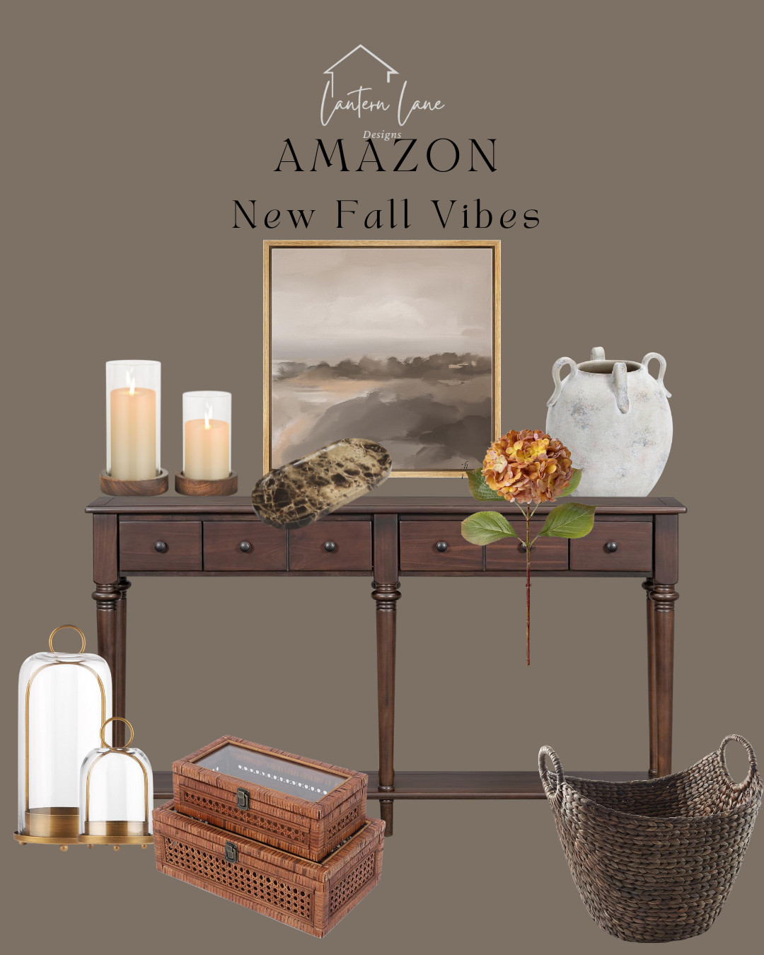 New fall decor finds on Amazon Amazon home, amazon finds, walmart finds, walmart home, affordable home, amber interiors, studio mcgee, home roundup, console table, faux hydrangeas, vintage art 

 #LTKSeasonal #LTKHome #LTKStyleTip