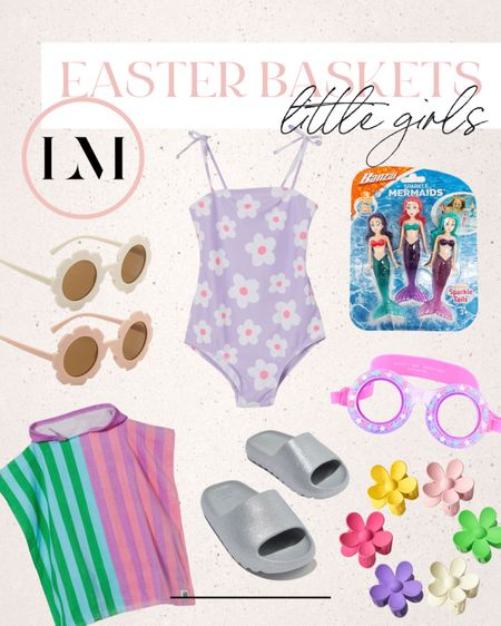 Girls Easter basket // girls swimsuit // flower hair clip // girls swim goggles // swim toys // girls sunglasses // kids hooded towel // cotton on kids sale // Easter ideas 

#LTKfamily #LTKsalealert #LTKkids