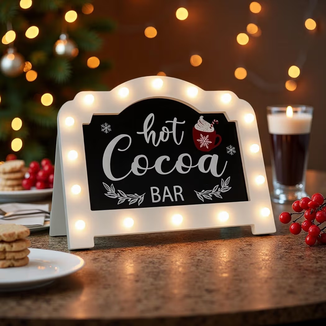 COLLECTIVE HOME - Hot Cocoa Bar Sign, Christmas Decoration for Table | Amazon (US)