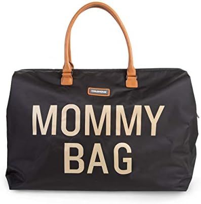 CHILDHOME Mommy Bag Big - Functional Large Baby Diaper Travel Bag for Baby Care. (Black Gold) | Amazon (US)