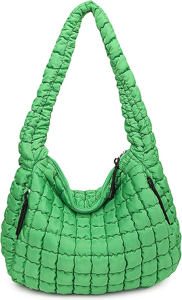 Puffer Tote, Quilted Puffer Hobo Bag, Lightweight Puffy Quilted Shoulder Bag for Work, Gym, Trave... | Amazon (US)