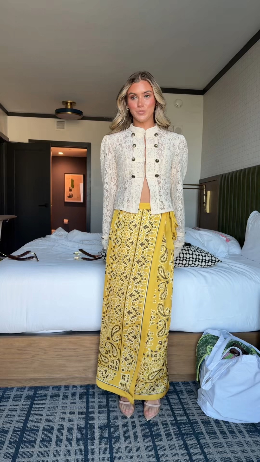 My outfit for the first day of conferences at LTKCON! My shirt is size small @Zara  the button detail is so good. I paired it with this Paisley, bandanna skirt @dillards  size xs/0. My shoes are amazon. ￼￼

#LTKCon #LTKootd #LTKdayinmylife